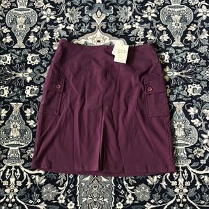 NWT Burgundy Christopher & Banks Midi Skirt w/ Pockets